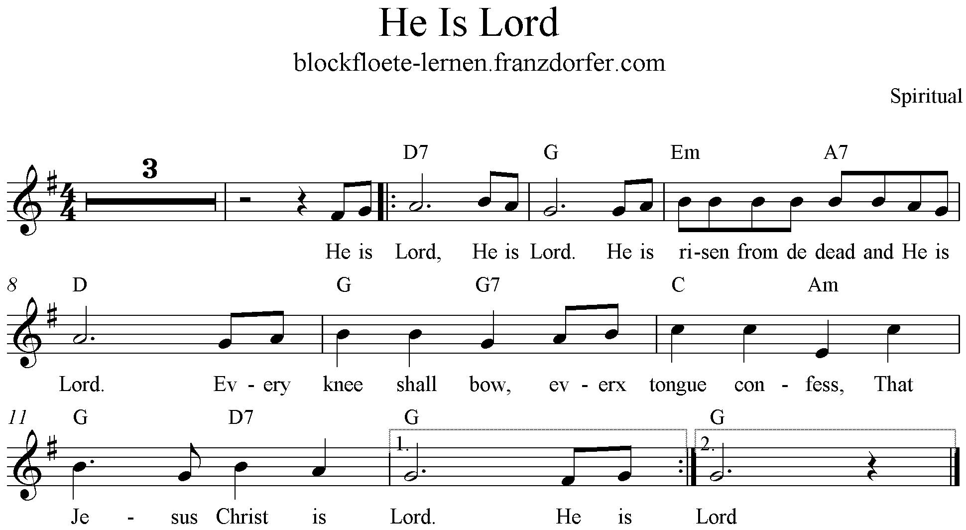 He Is Lord, G-Major, high